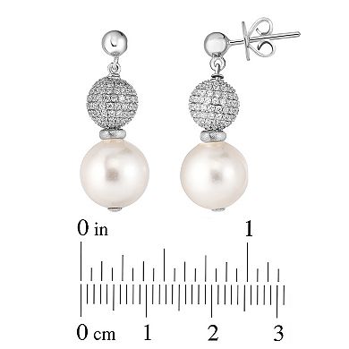 Sterling Silver Mother-of-Pearl & Cubic Zirconia Earrings