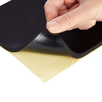 10 Pack Adhesive Foam Padding 1/4 Inch Thick Neoprene Rubber Sheets, Black, 6x6"