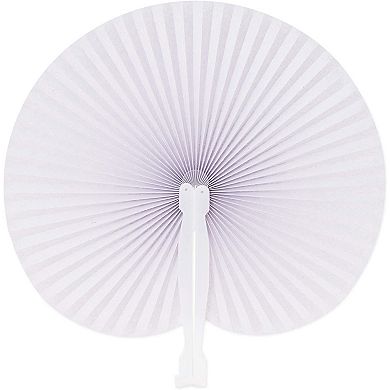 Juvale White Paper Folding Fans, Handheld Fan (10 x 9.5 in, 60 Pack)