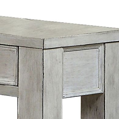 Transitional Wooden Console Table with 4 Drawers and Open Shelf, White