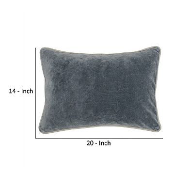 Rectangular Throw Pillow with Cotton Cover, Gray