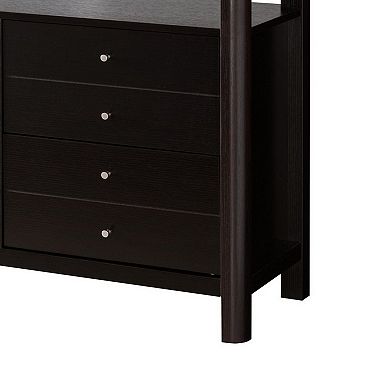 60 Inches 8 Drawer TV Stand with Open Compartments, Brown