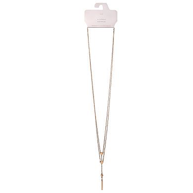 LC Lauren Conrad Gold Tone Double-Strand Minimalist Y-Necklace