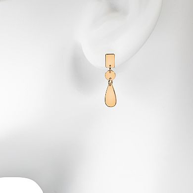 LC Lauren Conrad Gold Tone Geometric Nickel Free Linear Drop Earrings
