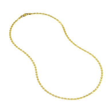 14k Gold Textured Valentino Chain Necklace