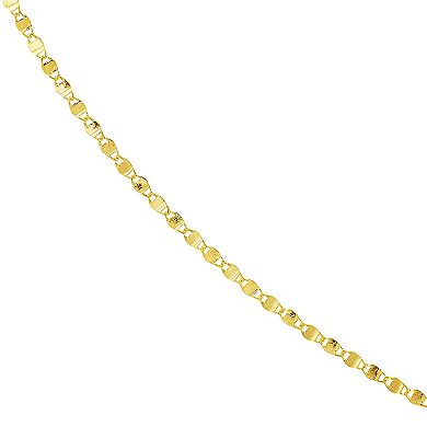 14k Gold Textured Valentino Chain Necklace