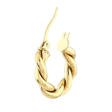 10k Gold Braided Tube Drop Earrings