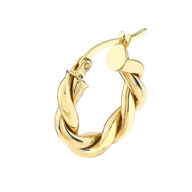 10k Gold Braided Tube Drop Earrings