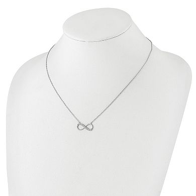 Sophie Miller Sterling Silver Rhodium-Plated Cubic Zirconia Infinity Necklace