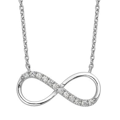 Sophie Miller Sterling Silver Rhodium-Plated Cubic Zirconia Infinity Necklace