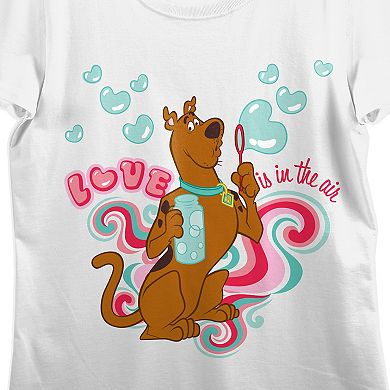 Juniors' Scooby Doo Valentine's Day Love Is In Air Graphic Tee