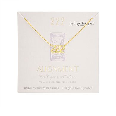 Paige Harper 14k Gold Plated Cubic Zirconia Angel Number 222 "Alignment" Necklace