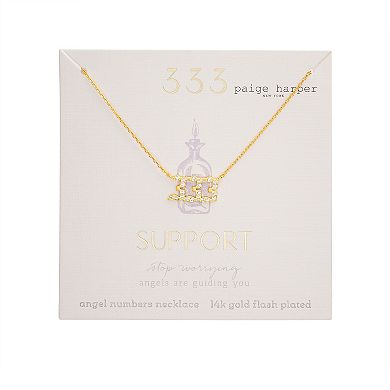 Paige Harper 14k Gold Plated Cubic Zirconia Angel Number 333 "Support" Necklace