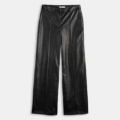 Women's Nine West Pleated Faux Leather Trouser