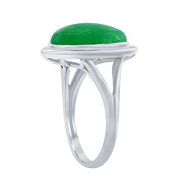 Argento Bella Stirling Silver Pear-Shaped Green Quartz Ring