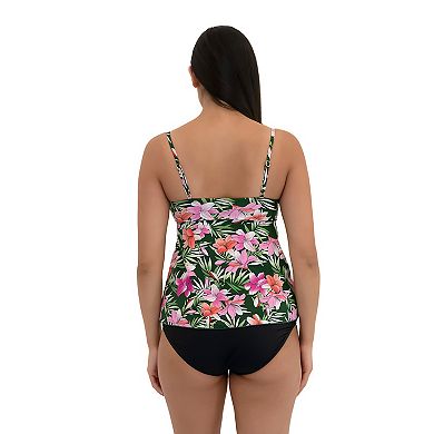 Women's A Shore Fit Lillies Tummy Solutions Waterfall Swim Top