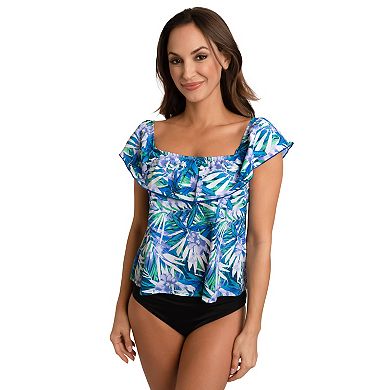 Women's A Shore Fit Rio Tummy Solutions Off-The-Shoulder Swim Top