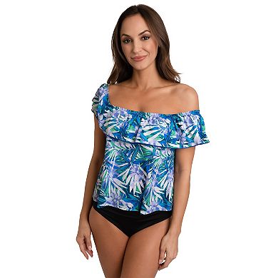 Women's A Shore Fit Rio Tummy Solutions Off-The-Shoulder Swim Top