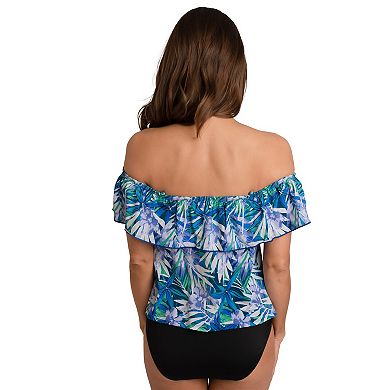 Women's A Shore Fit Rio Tummy Solutions Off-The-Shoulder Swim Top