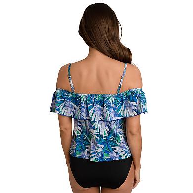 Women's A Shore Fit Rio Tummy Solutions Off-The-Shoulder Swim Top