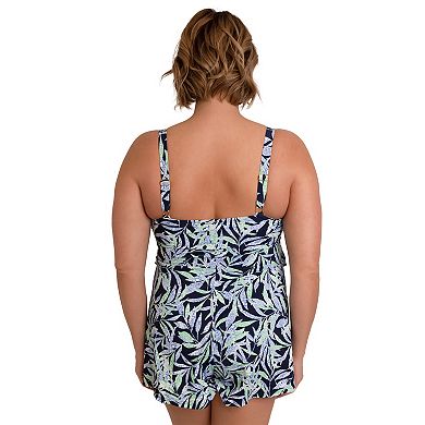 Plus Size A Shore Fit Windermere Hip Solutions 3-Tier Swim Romper