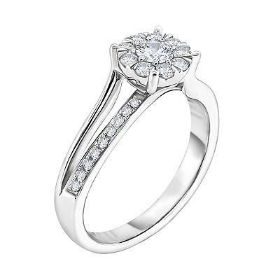 3/8 Carat T.W. Diamond 14k White Gold Engagement Ring