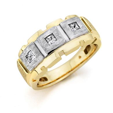 Men's 10k 2-Tone Gold 1/3 Carat T.W. Diamond Ring