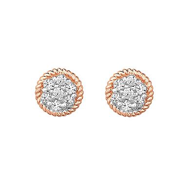 10k Rose Gold 3/8 Carat T.W. Diamond Circle Stud Earrings