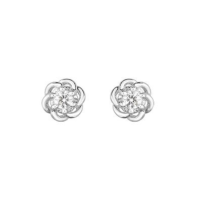 10k White Gold 1/10 Carat T.W. Diamond Stud Earrings