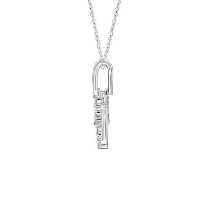 1/10 Carat T.W. Diamond 10k White Gold Pendant Necklace