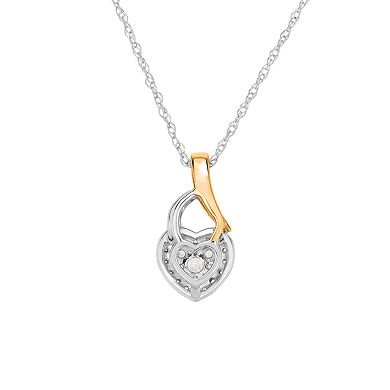 1/6 Carat T.W. Diamond 10k 2-Tone Gold Pendant Necklace