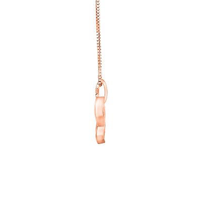 1/3 Carat T.W. Diamond 10k Pink Gold Pendant Necklace