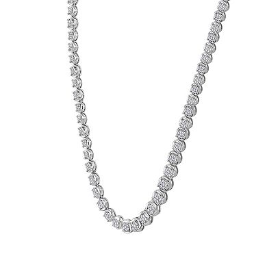 10k White Gold 3 Carat T.W. Diamond Necklace