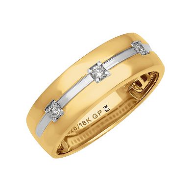 Men's AXL 18k Gold-Plated Silver 1/8 Carat T.W. Diamond Ring