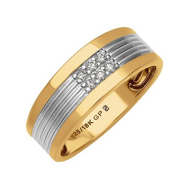 Men's AXL 18k Gold-Plated Silver 1/8 Carat T.W. Diamond Ring