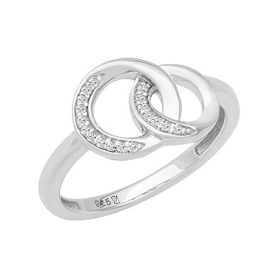 Love Always Sterling Silver Diamond Accent Interlocking Circles Engagement Ring