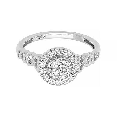 Love Always Sterling Silver 1/4 Carat T.W. Diamond Halo Ring