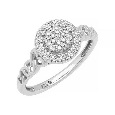 Love Always Sterling Silver 1/4 Carat T.W. Diamond Halo Ring