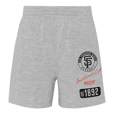 Preschool San Francisco Giants Orange/Heather Gray Groundout Baller Raglan T-Shirt & Shorts Set