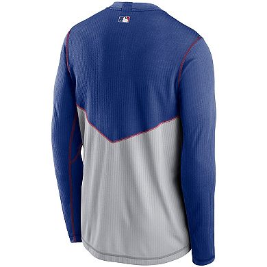 Men's Nike Gray/Royal Chicago Cubs Authentic Collection Game Performance Pullover Sweatshirt