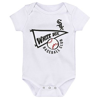 Infant Black/White/Heather Gray Chicago White Sox Biggest Little Fan 3-Pack Bodysuit Set