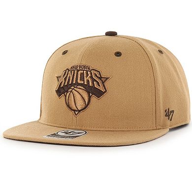 Men's '47  Tan New York Knicks Toffee Captain Snapback Hat