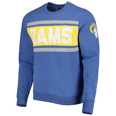 Men's '47 Heathered Blue Los Angeles Rams Bypass Tribeca Pullover Sweatshirt