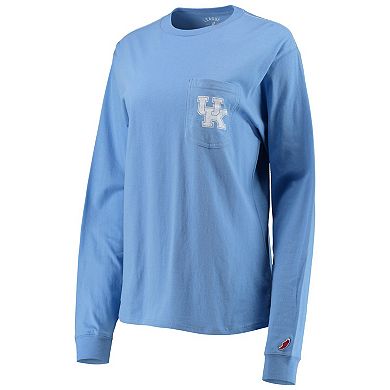 Women's League Collegiate Wear Royal Kentucky Wildcats Pocket Oversized Long Sleeve T-Shirt