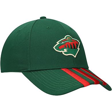 Men's adidas Green Minnesota Wild Locker Room Three Stripe Adjustable Hat
