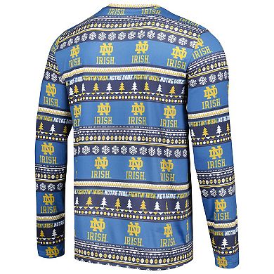 Men's Concepts Sport Navy Notre Dame Fighting Irish Ugly Sweater Knit Long Sleeve Top and Pant Set