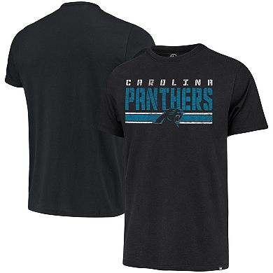 Men's '47 Black Carolina Panthers Team Stripe T-Shirt