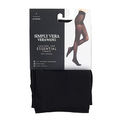 Women's Simply Vera Vera Wang Semi-Opaque Control Top Tights