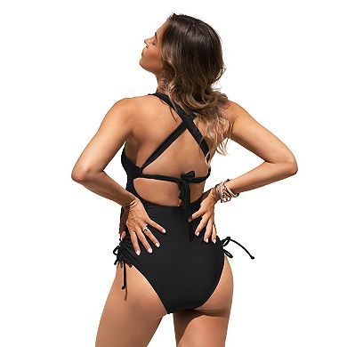 Maternity CUPSHE Scoopneck Ruched One-Piece Swimsuit