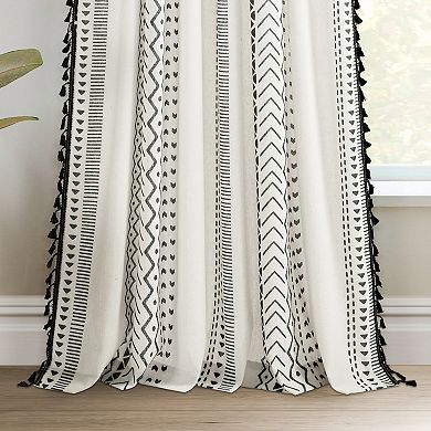 Lush Decor Hygge Boho Stripe Tassel Set of 2 Window Curtain Panels